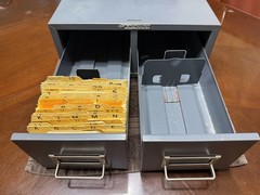 Vintage Steelmaster Art Steel Co. New York USA Metal Double 2 Drawer Card File