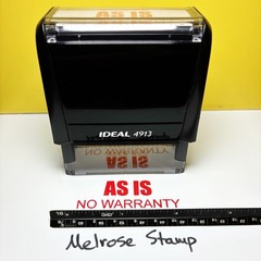 As Is No Warranty Rubber Stamp Red Ink Self Inking Ideal 4913