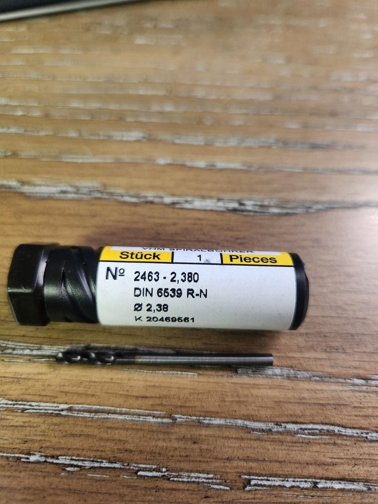 GUHRING SOLID CARBIDE DRILL Bit VHM 2.38 MM 2463 (40 pieces) Sold in a lot of 40