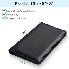 Server Book with 2 Zipper Pockets Leather Server Books for Waitress