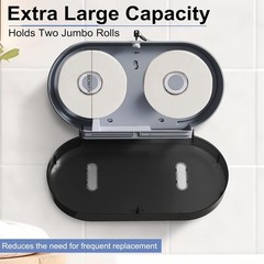 Commercial Twin Jumbo Toilet Tissue Dispenser, 9” Double Toilet Paper Roll Holde