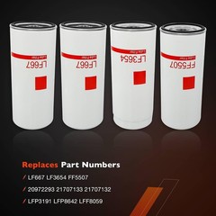 Volvo D12 Oil Fuel Filter Kit LF667 LF3654 FF5507 2x
