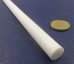Teflon PTFE Virgin White Rods (1/2) .500″ Diameter x 12″ Long, 2 Pcs, 2 Ft Total
