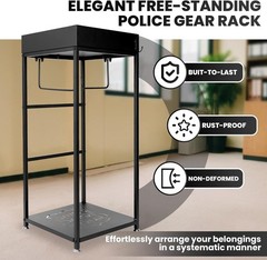 Police Gear Rack, 18″ x 18″ x 44″ Tactical Gear Stand, 260 LBS Body Armor Stand