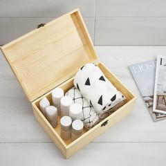yarlung Unfinished Wooden Box with 11.8 x 7.9 x 5.9 inches, Light Brown