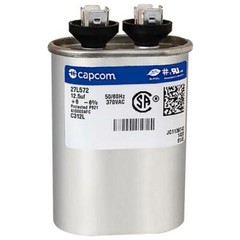 12.5 uf / Mfd x 370 VAC Genteq GE Replacement Oval Capacitor C312L / 27L572