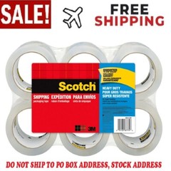 Scotch Heavy Duty Shipping Tape, 6 Rolls/Pack, 1.88″ x 54.6 yds, Clear (38506EF)