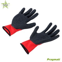 12 Pairs Pack Crinkle Latex Rubber Hand Coated Safety Work Gloves (M-Size)