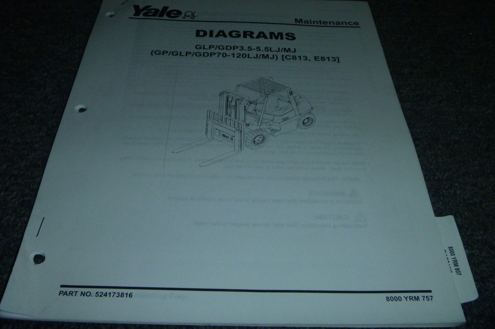 Yale GP70LJ GLP70LJ GDP70LJ GP80LJ Forklift Hydraulic Wiring Diagram Manual xz