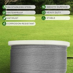 3/32 in Stainless Steel Cable Wire Rope 1000ft, 7×7 Strands Stainless Steel A…