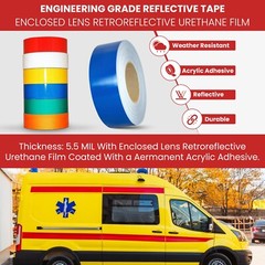 Silver/White Engineer Grade Retro Reflective Pinstripe Tape: 1/2 in. x 30 ft.