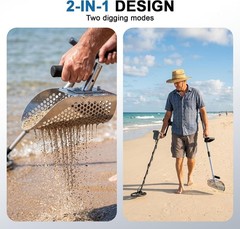 Stainless Steel Sand Scoop for Metal Detecting, 45 Inches