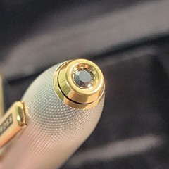 Cross Peerless 125 Ballpoint Pen Medalist Platinum Plate Gold Trim Swarovski