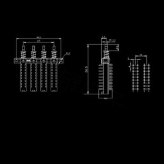 Interlock Push Button Switch Piano Type 18 Pin 4 Row