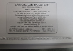 Vintage Franklin LM-2000 Language Master Electronic Dictionary & Thesaurus