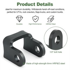 Set of 2 Shock Mount Brackets – 6mm Steel, 1/2″ Bolt Hole, Fits 1.75″–3″ Tube