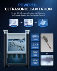 CREWORKS Industry 15L Titanium Steel Ultrasonic Cleaner Glasses Cleaner w/ Timer