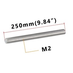 304 Stainless Steel M2-0.4 Fully Threaded Rod Pack of 2 – 250mm Durable Screw