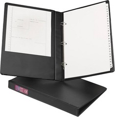 8.5x14in Legal-Size Durable Binders w/Round Rings 1in Black – 1EA