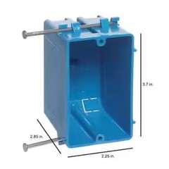 1-Gang 18 cu. in. Blue PVC New Work Electrical Switch and Outlet