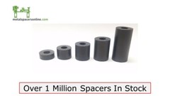 Black Anodized Aluminum Spacer Bushing 1/2″ OD x 1/4″ ID–Fits M6 or 1/4″ Bolts