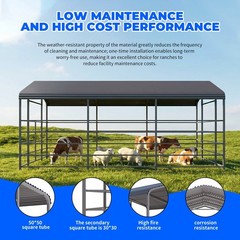 13x20ft Galvanized Heavy-Duty Livestock Shelter Metal Barn for Cattle Horse Goat