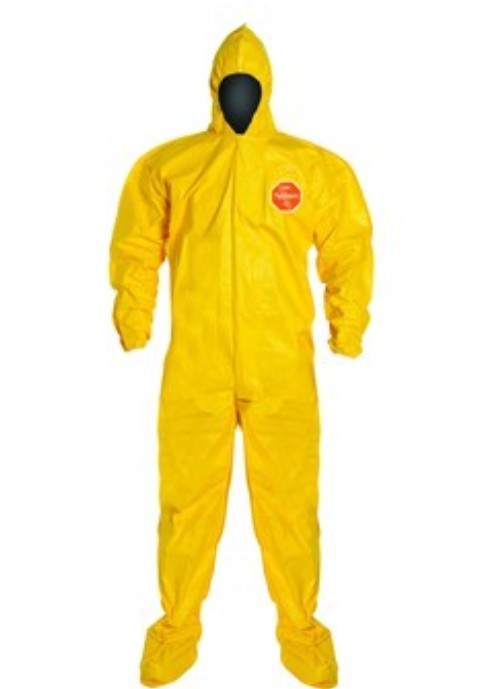 Dupont Tychem 2000 QC Coveralls 3X Yellow w/ hood Qty:12 – PN: QC127BYL3X001200