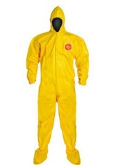 Dupont Tychem 2000 QC Coveralls 3X Yellow w/ hood Qty:12 – PN: QC127BYL3X001200