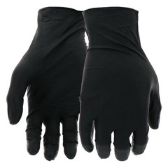 X-Large Black 6 Mil Thick 100% Nitrile Disposable Work Gloves with Textured Grip