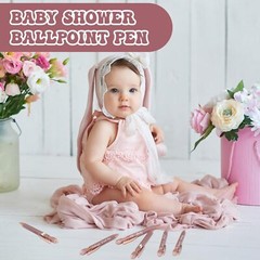 50 Pcs Baby Shower Pens with Stylus Tip Metal 50 Count (Pack of 1), Rose Gold
