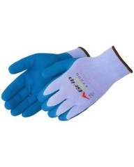 12Pairs Gray Blue 10Gauge Protective Safety Glove Blue Latex Palm Coating Large