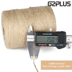 G2PLUS Natural Jute Twine, 1.5MM 984 Feet Gift Brown 1.5mm 984ft,