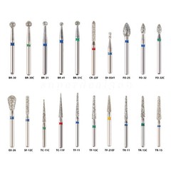 20 Types Dental Diamond Burs for High Speed Handpiece Medium FG 1.6MM 100pcs