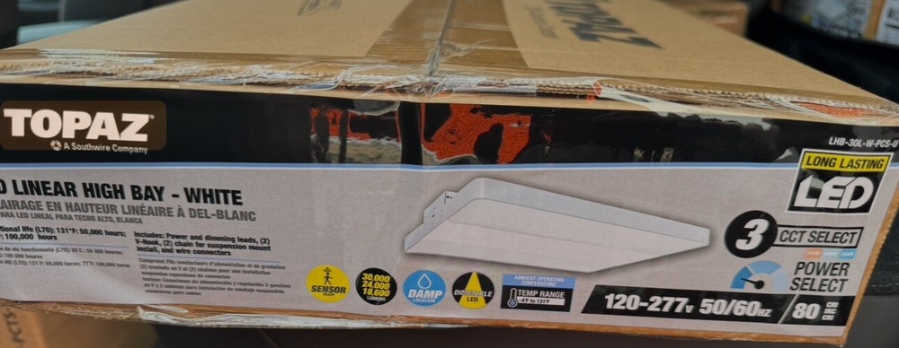 TOPAZ LED LINEAR HIGH BAY 120-277v LHB-30L-W-PCS-U