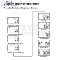 DIN-Rail Multifunction Single-Phase Bidirectional Energy Meter 2P RS485 Modbus