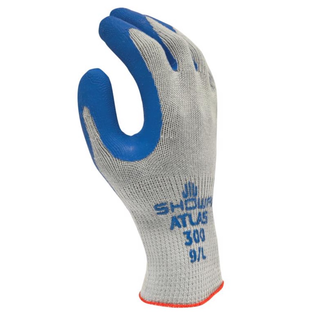 Atlas Showa Atlas Fit Unisex Indoor/Outdoor Rubber Work Gloves Blue/Gray L 1pair