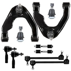10pcs Front Uppper Control Arms + Tierods Sway Bars Alloy Steel