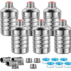 JUXILPP 6pcs 304 Stainless Steel Automatic Float Valve 1/2″ and 3/4″ Connecti…