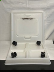 Reusable Biohazard Waste 4-Wheel Dolly Hamper Set Lid & Base for 18×18” Boxes