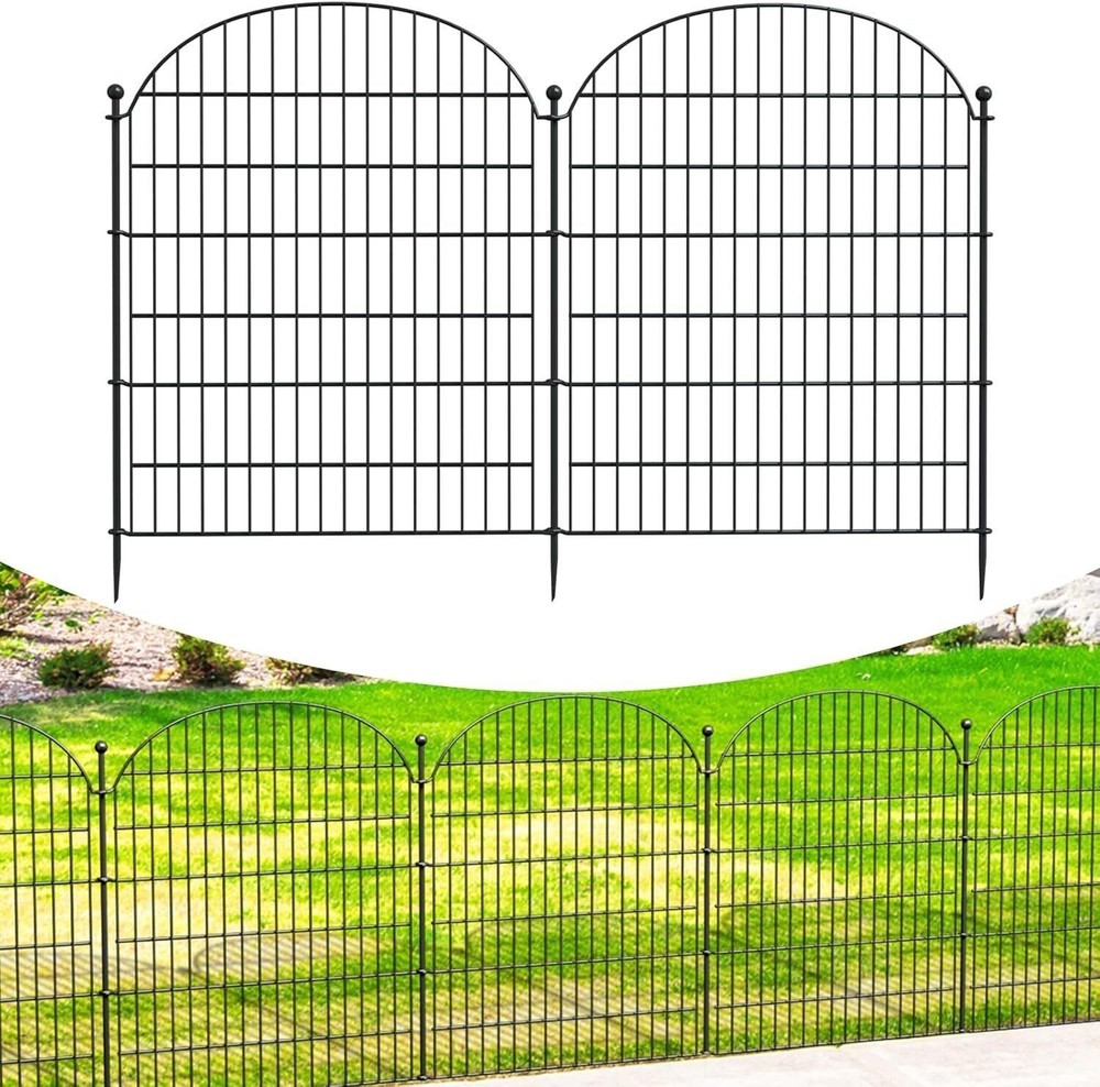 10 Pack Decorative Garden Metal Fence with Gate 32 in (H) x 23.6 ft (L)