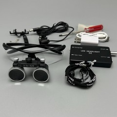 3.5X Dental Medical Surgical Binocular Loupes Headband Magnifier w LED Headlight
