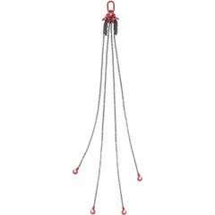 VEVOR 3/8″ x 10′ Chain Sling 4 Legs G80 Lifting Chain with Grab Hooks 18400 lbs