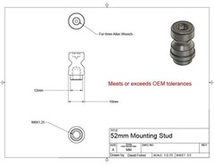 52mm LANG STYLE CLAMPING STUDS (4pcs) | Precision Machined