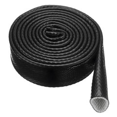 Silicone/ Fibreglass Fire Sleeving Black Protective Heat Shield Sleeve 4mm-100mm