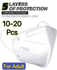 10/20 Pcs Black KN95 Protective 5 Layer Adult Face Mask BFE 95% Disposable Masks