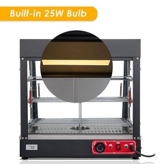 3 Tier 26″ Commercial Food Warm Display Countertop Hamburger Pizza Case Catering