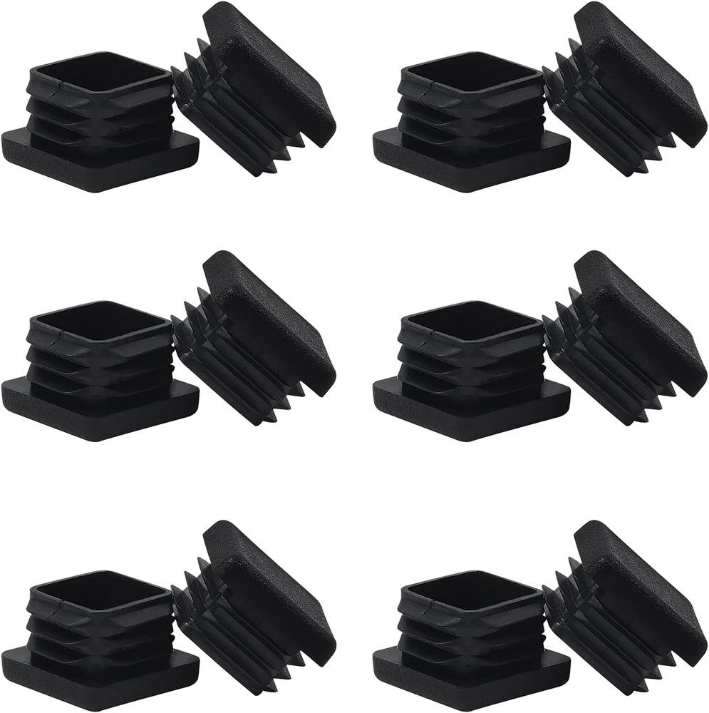 12 Pack 1 Inch Square Tubing Plug Tube Post End Caps Tubing Insert Chair Glide