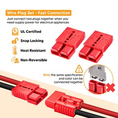 50A/175A Battery Quick Connector Kit Plug Connect Disconnect Winch Trailer