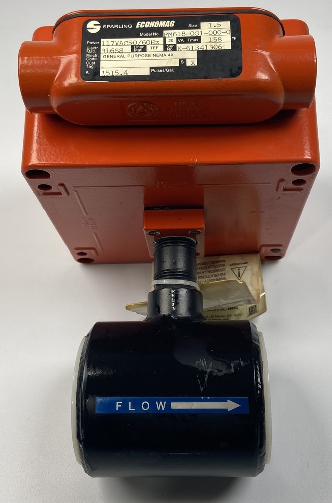 SPARLING ECONOMAG WATERHAWK FM618-OG1-000-0 Flow Meter SIZE 1.5