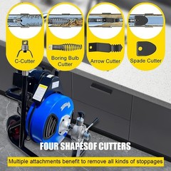 100FT x 1/2″ Portable Drain Cleaner Machine Electric Drain Sewer Auger Cleaning